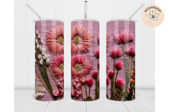 20oz 3D Pink Flower Embroidery Tumbler2 Review